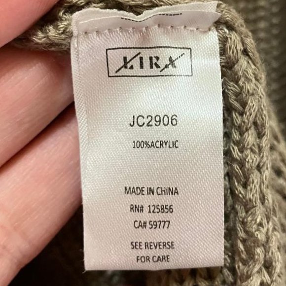 LIRA Women's Brown Fringe Accent Knit Oversized Boho Sweater Size Small - Picture 5 of 6